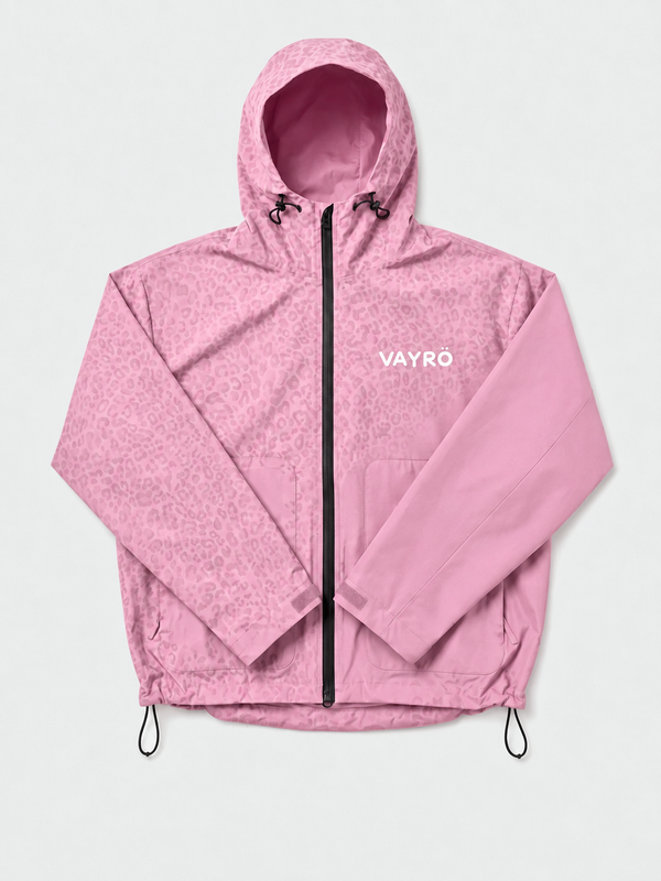 Veste imperméable léopard réactive à l'eau - Rose
