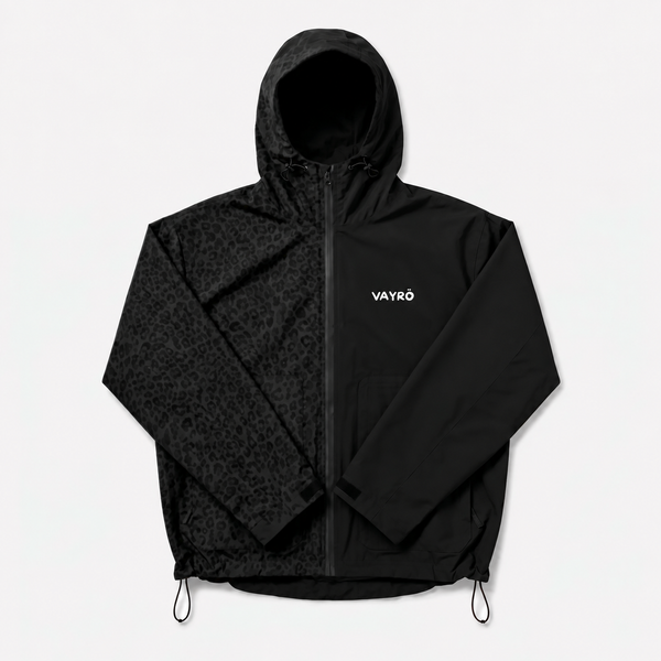 Veste imperméable léopard réactive à l'eau - Noire