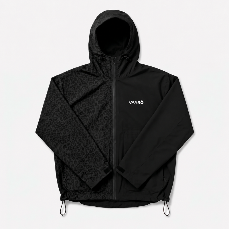 Veste imperméable léopard réactive à l'eau - Noire