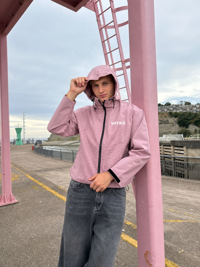 Veste imperméable léopard réactive à l'eau - Rose