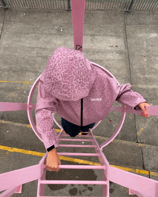 Veste imperméable léopard réactive à l'eau - Rose
