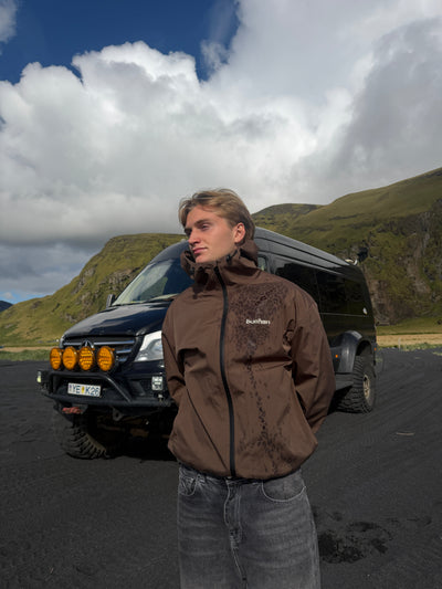 Veste imperméable léopard réactive à l'eau - Marron