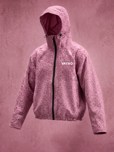 Veste imperméable léopard réactive à l'eau - Rose
