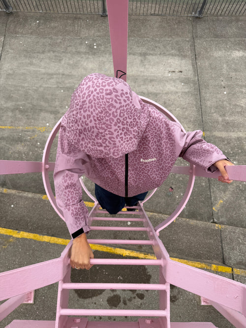 Veste imperméable léopard réactive à l'eau - Rose