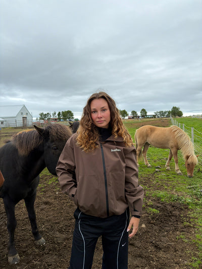 Veste imperméable léopard réactive à l'eau - Marron