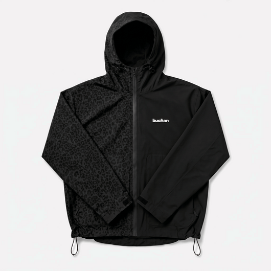 Veste imperméable léopard réactive à l'eau - Noire