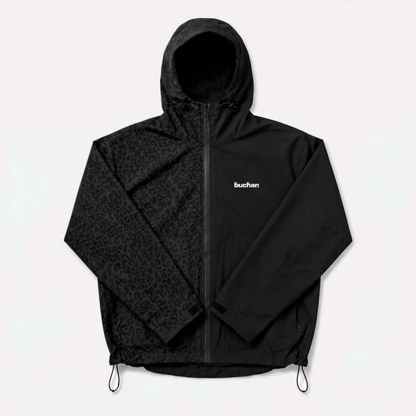 Veste imperméable léopard réactive à l'eau - Noire