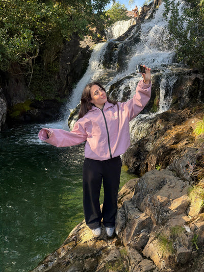 Veste imperméable léopard réactive à l'eau - Rose