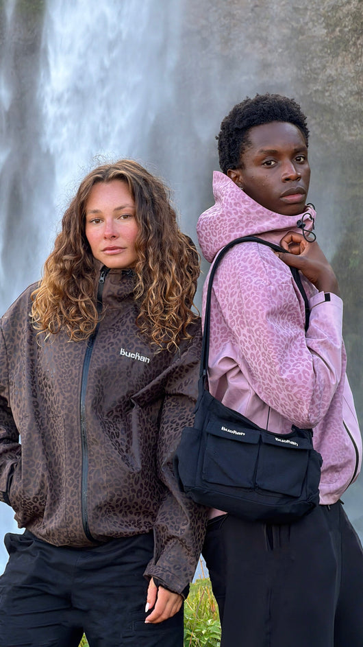Veste imperméable léopard réactive à l'eau - Marron