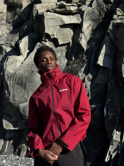 Veste imperméable léopard réactive à l'eau - Rouge