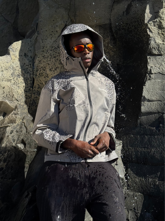 Veste imperméable léopard réactive à l'eau - Gris