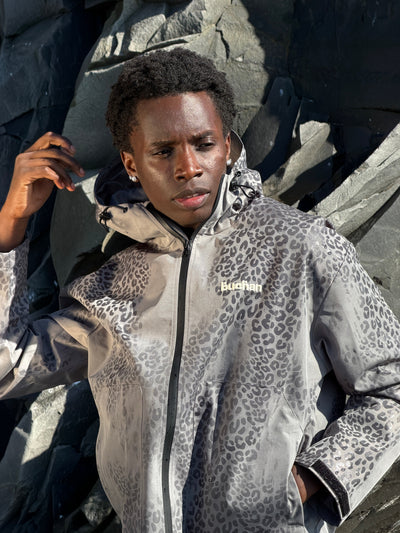 Veste imperméable léopard réactive à l'eau - Gris