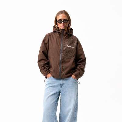 Veste imperméable léopard réactive à l'eau - Marron