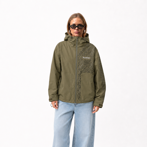 Veste imperméable léopard réactive à l'eau - Vert