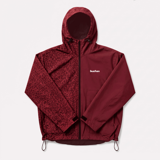 Veste imperméable léopard réactive à l'eau - Rouge