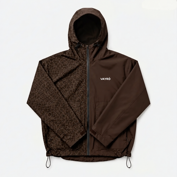 Veste imperméable léopard réactive à l'eau - Marron