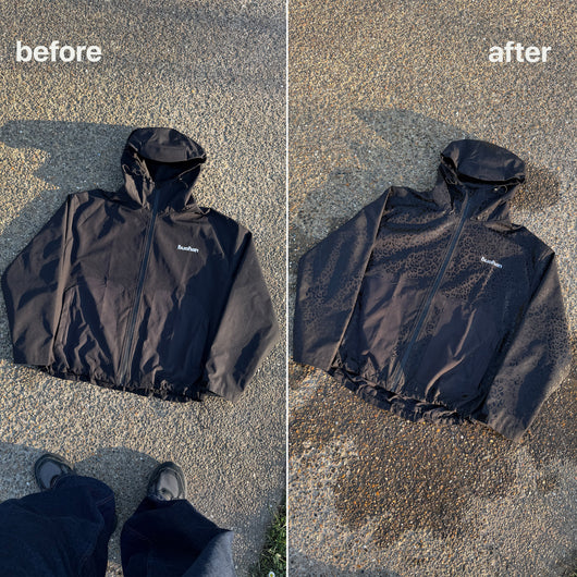 Veste imperméable léopard réactive à l'eau - Rouge