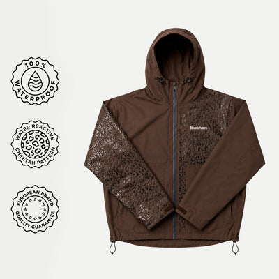 Veste imperméable léopard réactive à l'eau - Marron