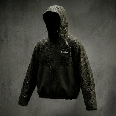 Veste imperméable léopard réactive à l'eau - Noire