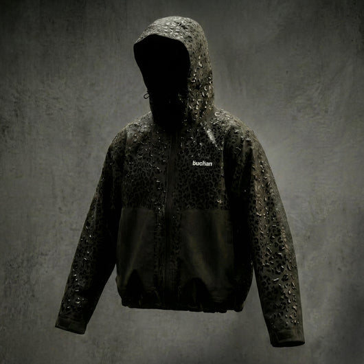 Veste imperméable léopard réactive à l'eau - Noire