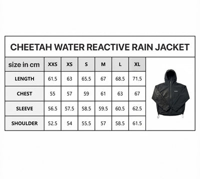 Veste imperméable léopard réactive à l'eau - Noire