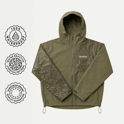 Veste imperméable léopard réactive à l'eau - Vert
