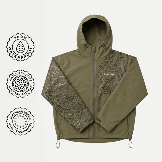Veste imperméable léopard réactive à l'eau - Vert