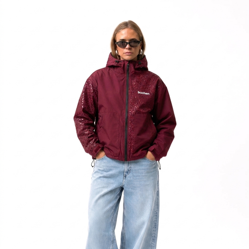 Veste imperméable léopard réactive à l'eau - Rouge