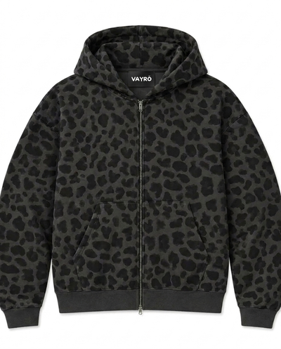 Leopard Zip — Gris foncé