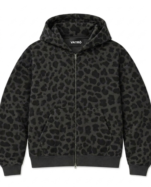 Leopard Zip — Gris foncé
