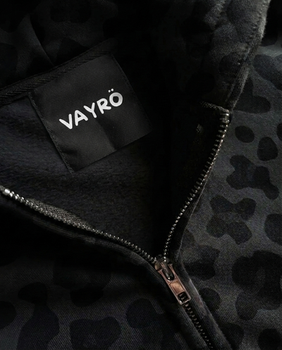 Leopard Zip — Gris foncé
