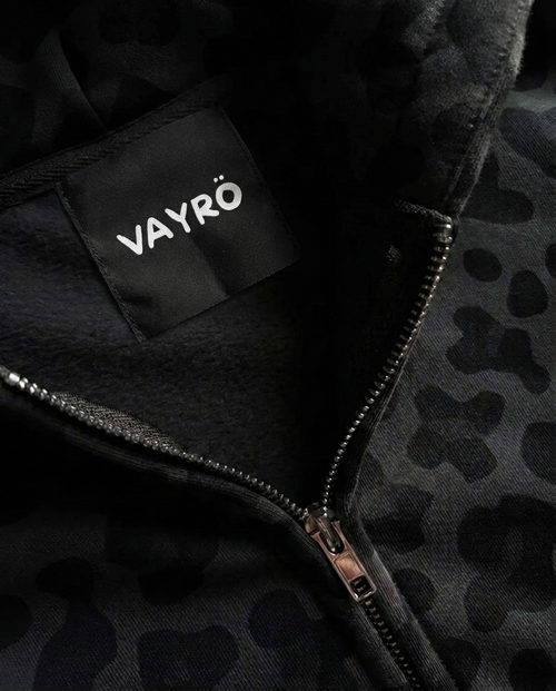 Leopard Zip — Gris foncé