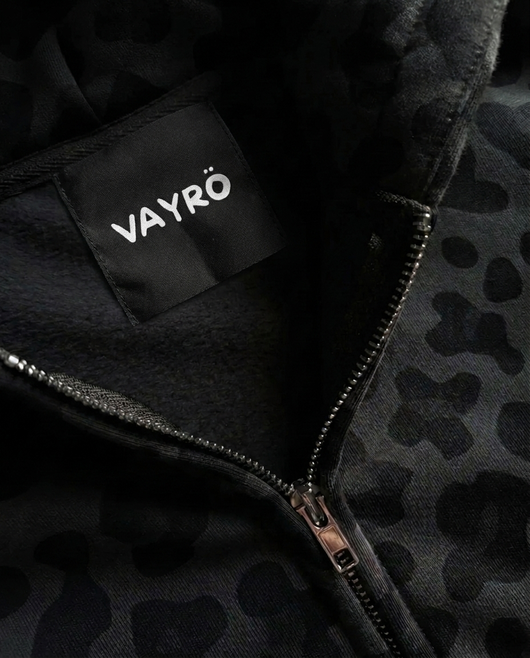 Leopard Zip — Gris foncé