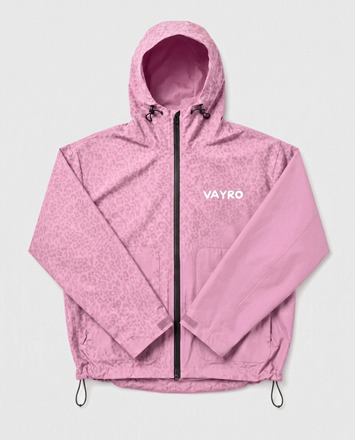 Veste imperméable léopard réactive à l'eau - Rose