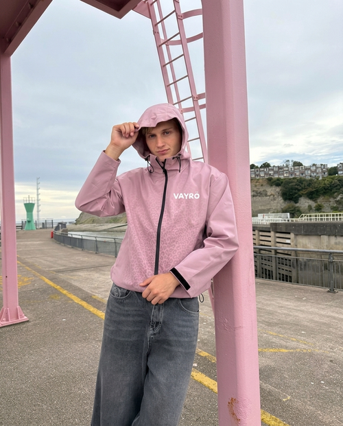 Veste imperméable léopard réactive à l'eau - Rose