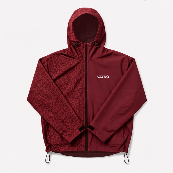 Veste imperméable léopard réactive à l'eau - Rouge