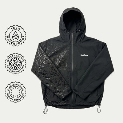 Veste imperméable léopard réactive à l'eau - Noire